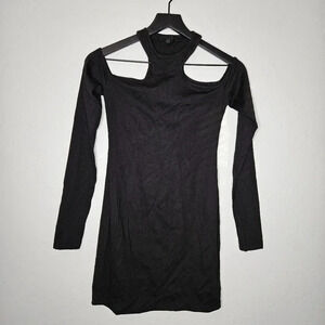 H:ours‎ x Revolve Black Cold Shoulder Mini Dress Long Sleeve in Black Small​